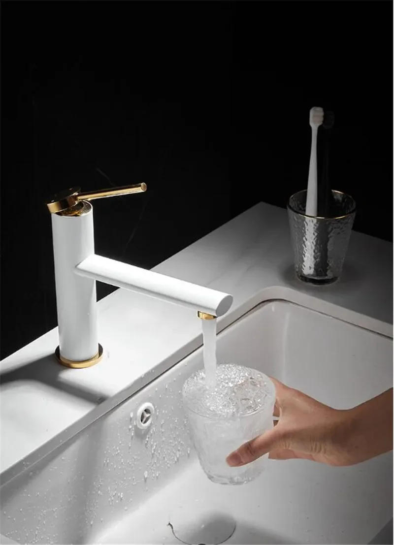Description Picture 2 of itemBasin Faucet Brass Bathroom Mixer Tap Black/Grey Wash  Single Handle Hot and Cold