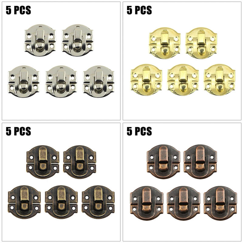 Description Picture 2 of item12pcs Jewelry Box Hasp Clasp Suitcase Wood Chest Cabinet Decorative Lock Latch Iron Latch Hasps With Screws Household Hardware