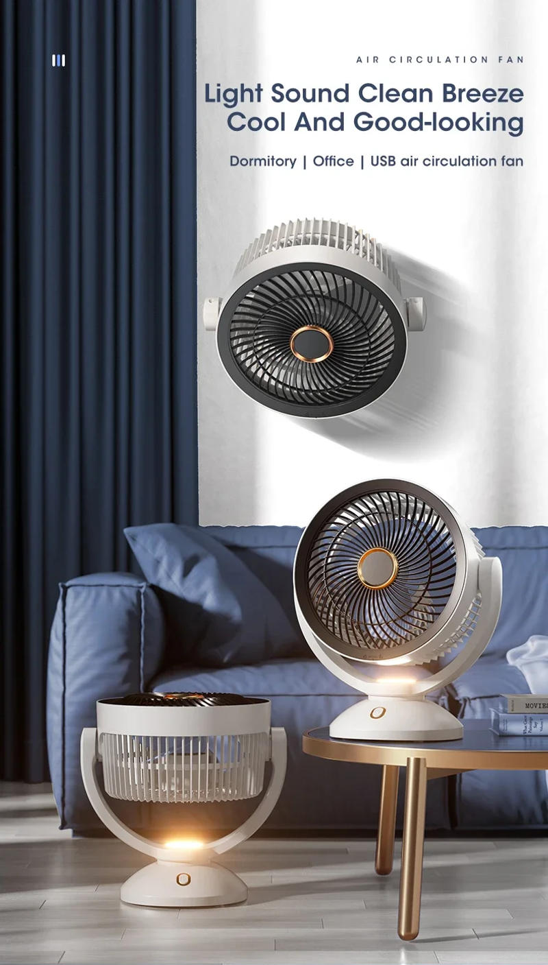 Description Picture 4 of item4000mAh Multifunction Electric Fan Desktop Wall Floor Ceiling Rechargeable Air Circulation Stand Fan Home Cooling Ventilator Fan