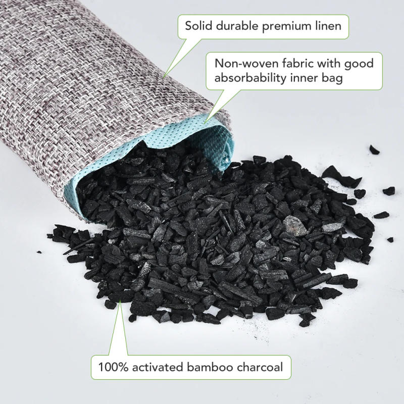 Description Picture 3 of itemNatural Bamboo Charcoal Bags Air Purifying Activated Charcoal Odor Absorber Moisture Odor Eliminator for Car Closet Shoes