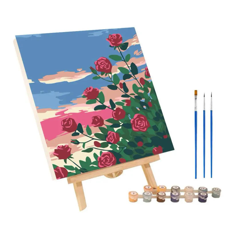 Description Picture 5 of itemFrame Painting By Numbers Kits Abstract Sunset Landscape Modern Drawing Coloring By Numbers Acrylic Paint For Home Decor