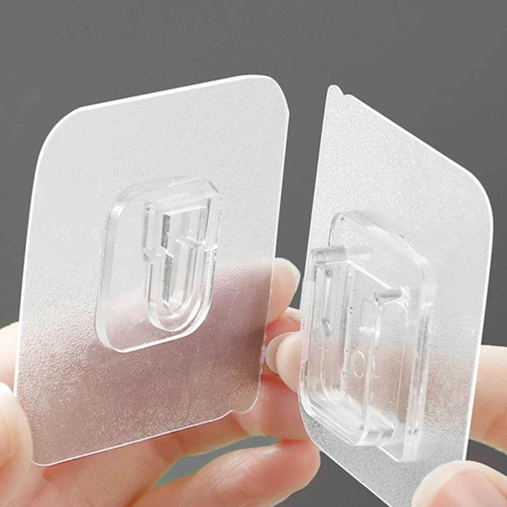 Description Picture 3 of itemDouble-Sided Adhesive Wall Hooks Hanger Strong Transparent Suction Cup Sucker Hooks Kitchen Bathroom Storage Plug Socket Holders