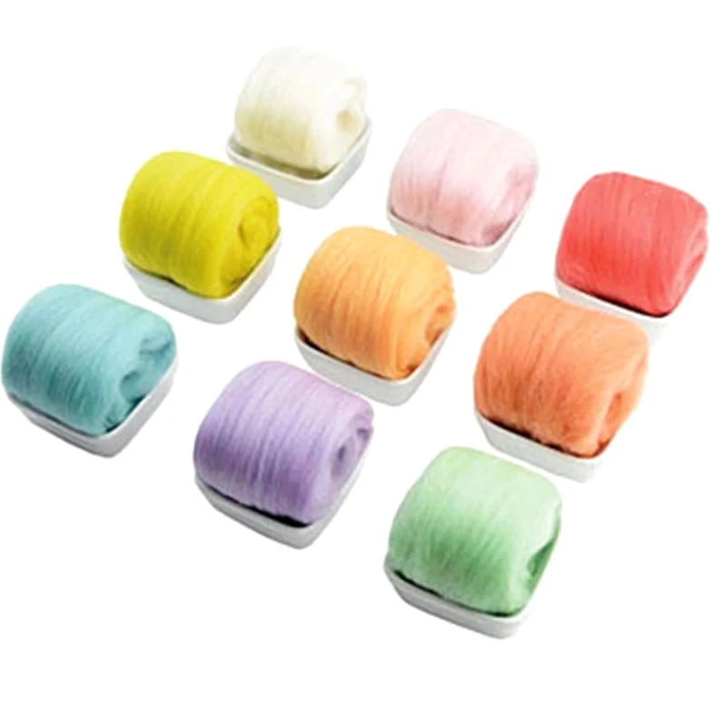 Description Picture 4 of item3.53oz Wool Roving Yarn Wool Fibre  for Needle Felting Wet Felting Wool Felting Handmade Spinning DIY Craft Materials