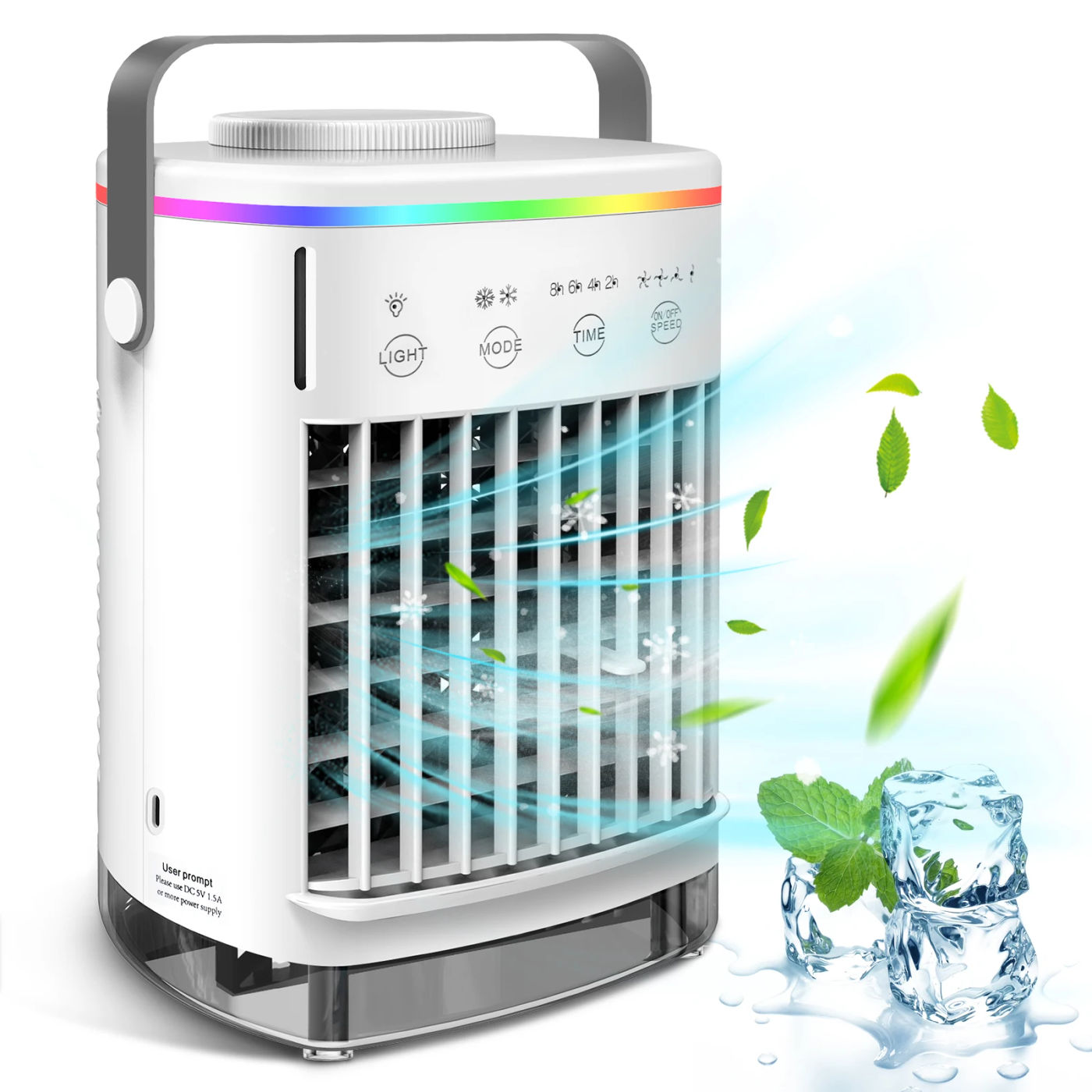 Description Picture 2 of itemPortable Water Cooling Fan Small Air Humidifier Air Conditioner Water Mist Cooling 4 Speed Fan With Night Light For Home Office