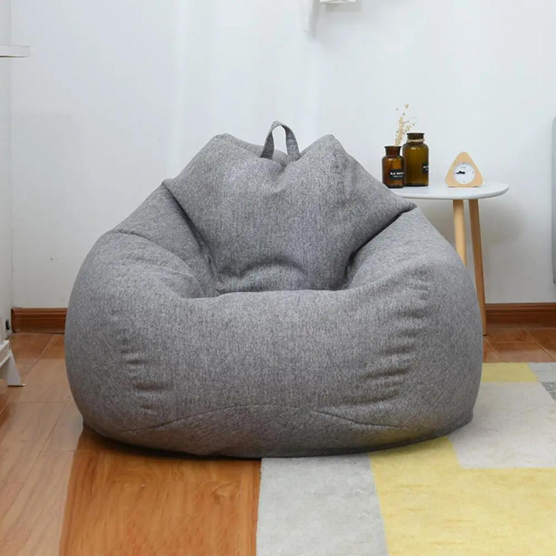 Description Picture 2 of itemLarge Small Lazy Sofas Cover Chairs without Filler Linen Cloth Lounger Seat Bean Bag Pouf Puff Couch Tatami Living Room Beanbags