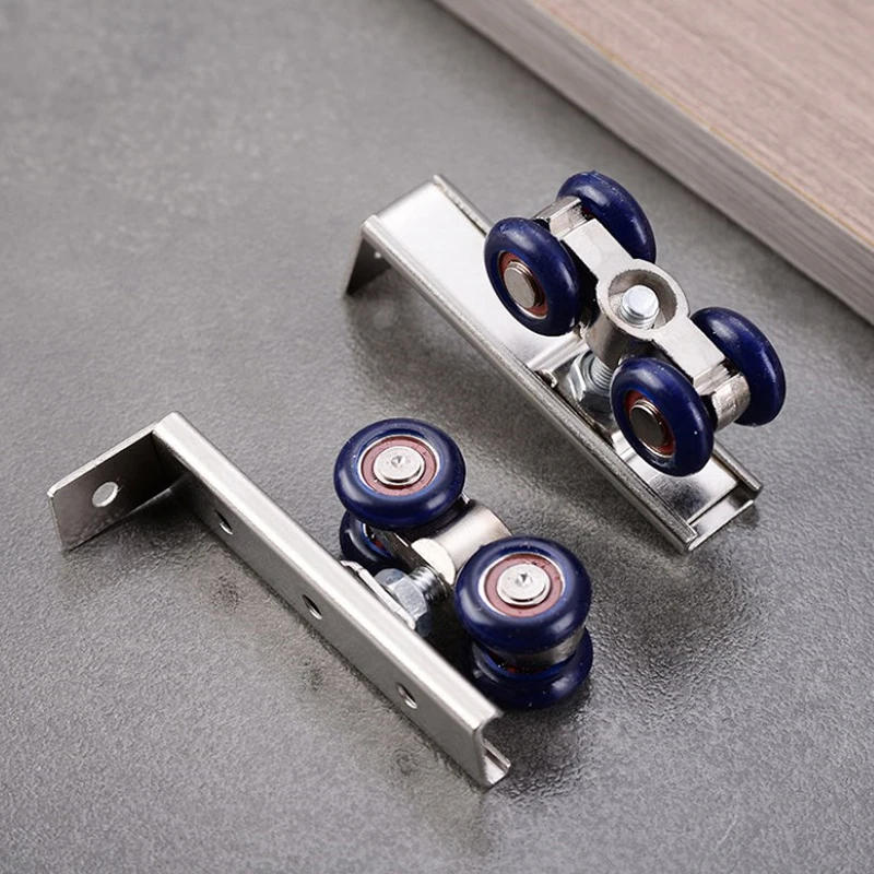 Description Picture 5 of item1PC Sliding Door Roller Hardware Slide Doors Pulley 4 Wheels Home Room Wood Door Hanging Wheels Rail Track Pulley