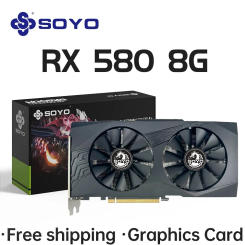 SOYO Graphics Cards Radeon RX580 8G GDDR5 Memory Video Gaming Card PCIE3.0x16 GPU Desktop Computer Components AMD RX 580 8G NWE