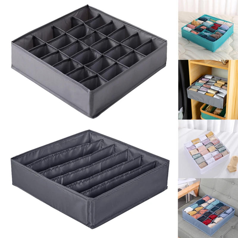Description Picture 3 of itemHome Underwear Storage Box With 6 Compartments Foldable Wardrobe Drawer Polyester Easy to Organize without Cover