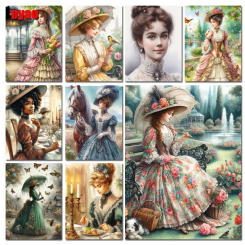Victorian Lady Diamond Painting Beautiful Vintage Woman New Beads Embroidery Mosaic  5D Full Diamond Cross Stitch Kits Wall Art