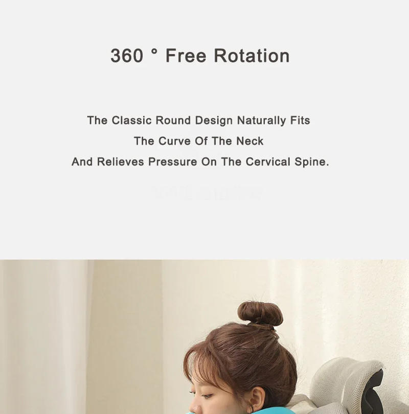 Description Picture 5 of itemOutdoor Camping U-shaped Travel Pillow Inflatable Neck Pillow Portable Folding Travel Car Airplane Inflatable Ring Neck Pillow