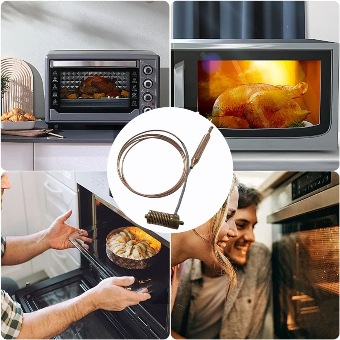 Description Picture 4 of itemGas Oven Temperature Sensor Probe Kitchen Appliance Component Temperature Probe Brass Texture Suitable for Even New Dropship