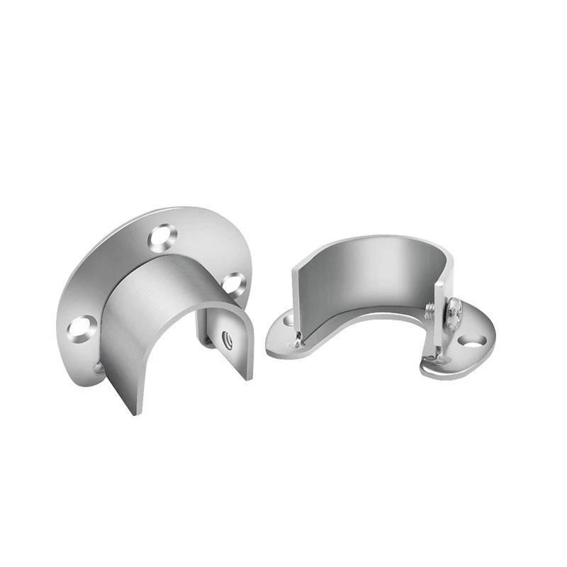 Description Picture 5 of itemStainless Steel Clothes Rail Closet Rail Curtain Rod Shower Curtain Closet U-Shaped Rod Closet Pole Sockets Flange End Supports