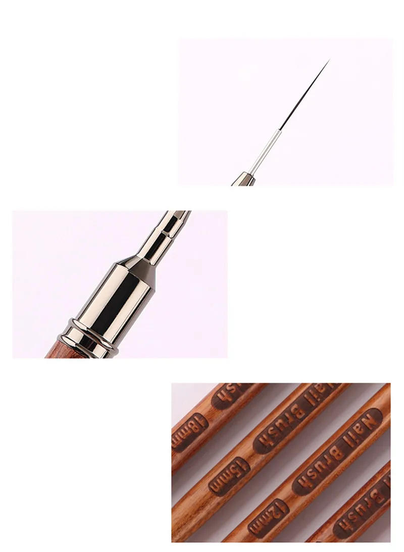 Description Picture 6 of item5pcs/set Round Wood Handle Art Liner DIY Painting Brush Drawing Lines Stripe Flower Painting Pen Nail Liner Brush Set with 5size