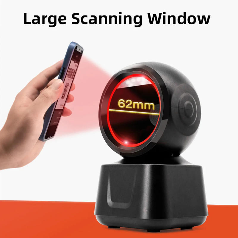 Description Picture 5 of item1D 2D QR Wired Barcode Scanner High-speed Platform Hands-Free Automatic Sense Reader USB Port Plug&Play for Window Android