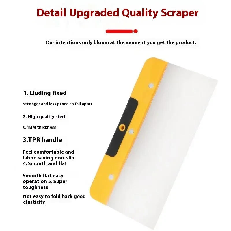 Description Picture 6 of itemZEXEF Stainless Steel Putty Knife Spatula 6/8/10 Inch Paint Tool Plaster Shovel Filling Spatula Wallpaper Putty Scraper Home