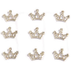 10Pcs 13*18mm Silver Crystal Crown Rhinestone Buttons Flatback For Wedding Invitation Decoration Alloy Diamond  Jewelry Craft