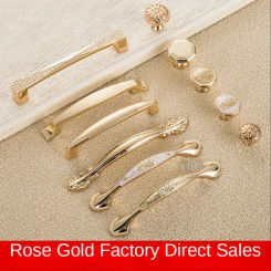 Champagne Gold Door Handles Zinc Alloy Cabinet Handle Drawer Knobs European Wardrobe Pulls Kitchen Handle Furniture Hardware