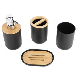 4Pcs Bathroom Accessory Set Bamboo Waterproof Durable Gift Toothbrush Cup for Home Hotel Household Accessories