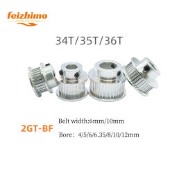 3D Printer Parts GT2 Timing Pulley ，2GT 34T/35T/36T Tooth Teeth Bore 4/5/6/6.35/8/10/12mm Synchronous Wheels Width 6mm/10mm Belt