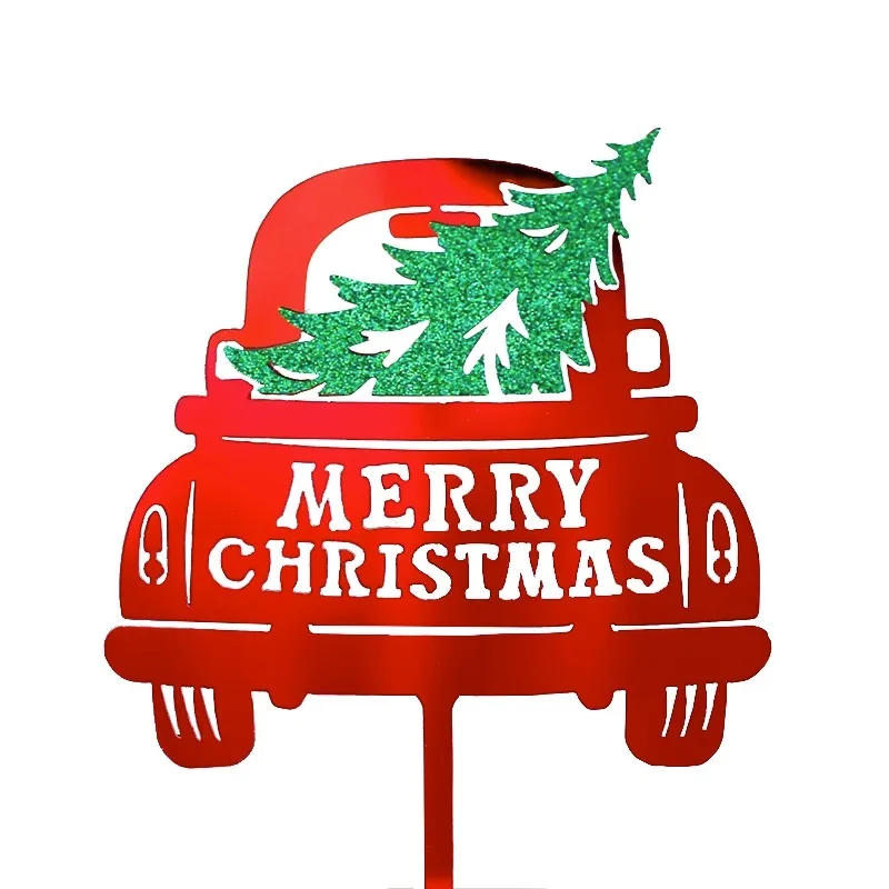 Description Picture 6 of item2024 Christmas Cake Toppers Acrylic Merry Christmas Cupcake Toppers Xmas Dessert Party Supplies for Happy New Year Decorations