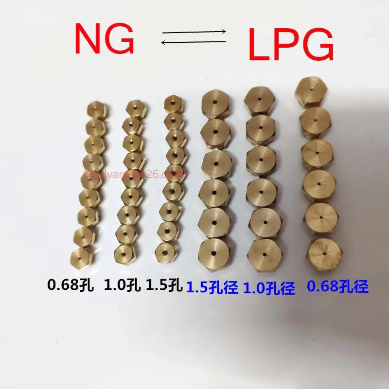 Description Picture 6 of item20pcs Pure Copper 1.5 Aperture M8 Nozzle For NG Gas Burner Water Heater