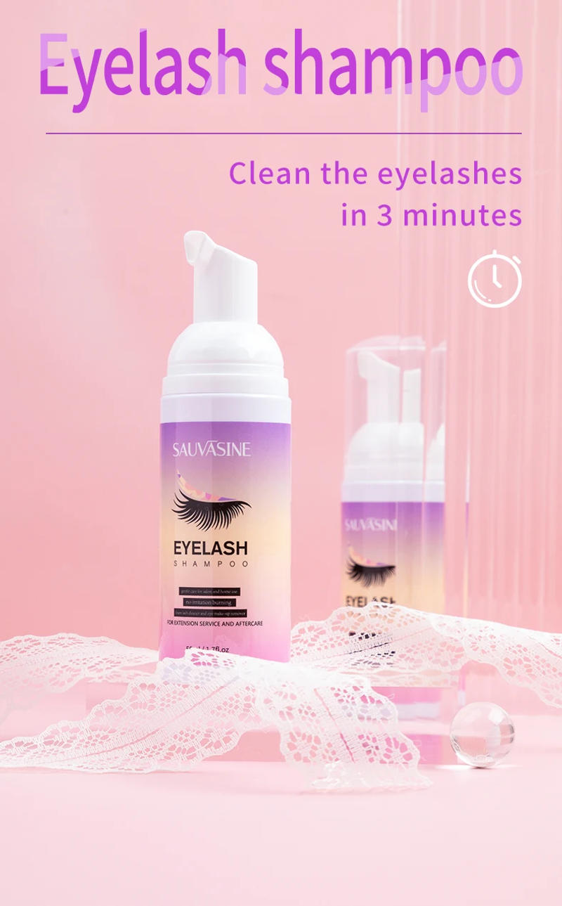 Description Picture 6 of item50ML Eyelash Extension Cleanser Shampoo Kit Mousse Fast Makeup Glue Removal Foam Set For Women Deeply Cleaning With Brush