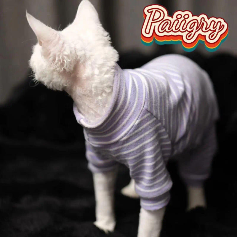 Description Picture 6 of itemHairless cat clothes tricolor four-legged clothes Sphinx warm high stretch home four-legged clothes pet clothing
