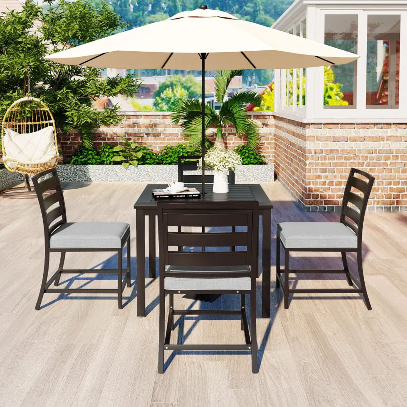 Description Picture 4 of itemUnique Design Outdoor Four-person Dining Table And Chairs,With Excellent Quality,Are Suitable For Courtyards, Balconies, Lawns