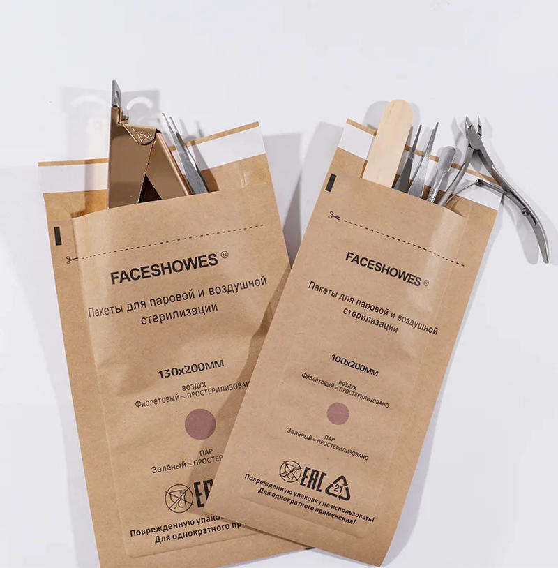 Description Picture 3 of item100Pcs Nail Sterilizer Manicure Bag Kraft Bags Dry Heat Disposable Sterilization Disinfection Machine Accessory Nailart Tools