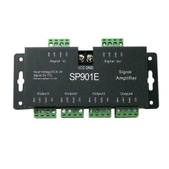 SP901E SPI Signal Amplifier Repeater for WS2812B WS2811 WS2813 RGB Addressable LED Pixel Strip Programmable Matrix Panel Light