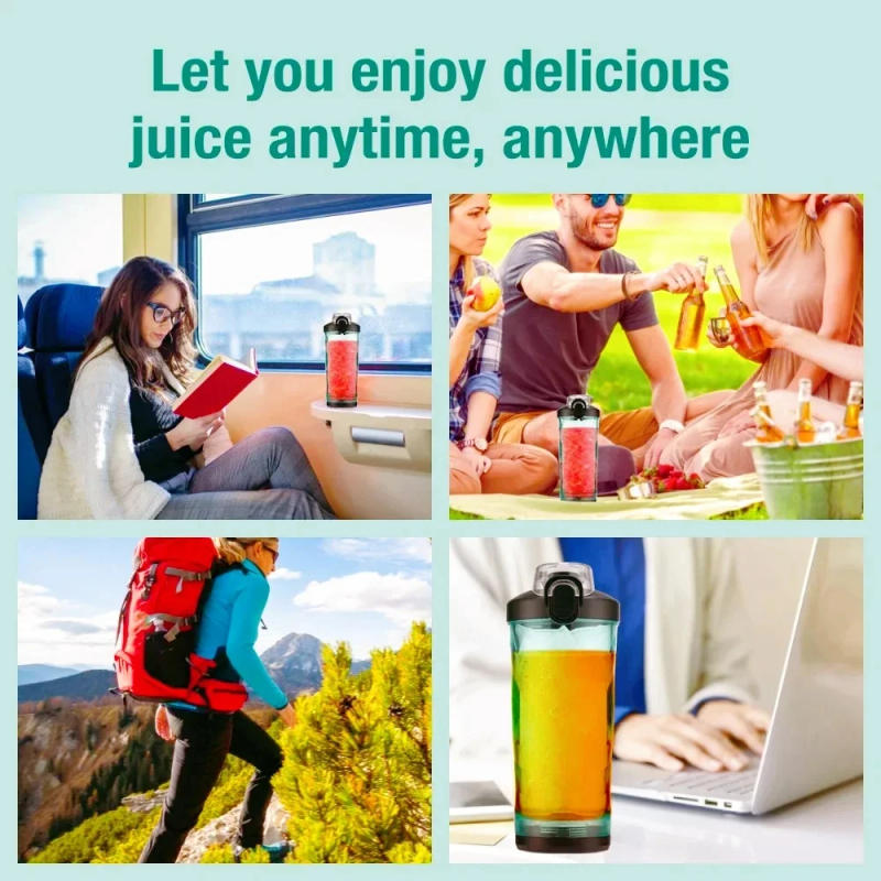 Description Picture 3 of itemIconic Brand Portable blender mixer 600ML Electric Juicer Fruit Mini Blender 6 Blades For Shakes and Smoothies Juicer Sport Outdoor Tr