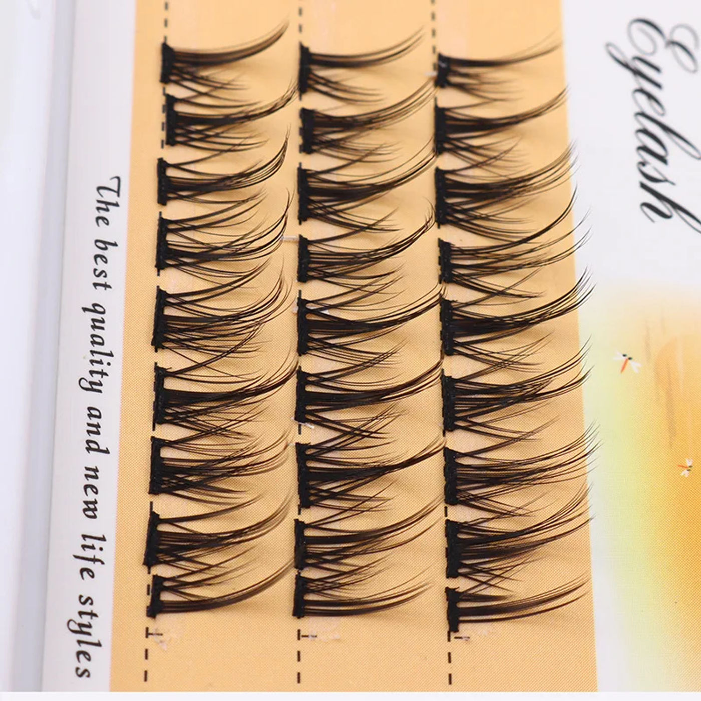 Description Picture 4 of itemIndividual Eyelashes Fluffy Natural Segmented Eyelashes Bundles Dramatic Lashes Extension Soft 3D False Eyelashes Makeup Cils