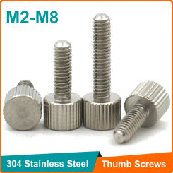 304 Stainless Steel Thumb Screws M2 M2.5 M3 M4 M5 M6 M8 knurled Head Thumb Bolt,Machinery,Tool Round Adjustment Hand Screw