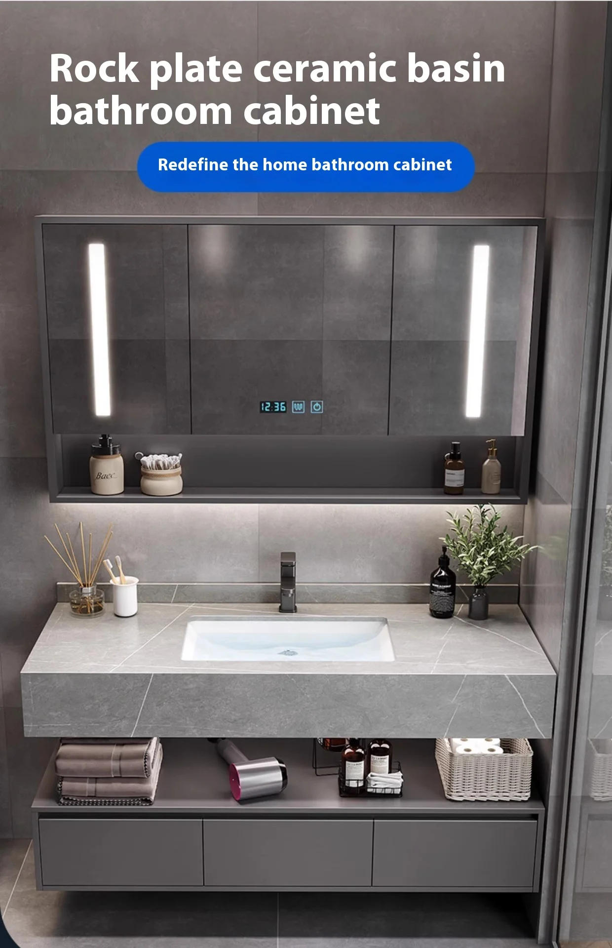 Description Picture 2 of itemCabinet Mirror Bathroom Storage Multifunction Home Furniture Filing Cabinets Small Closet Space Saving Gabinete Luxury Shelf