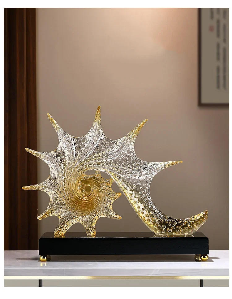 Description Picture 6 of itemSpiral Conch Statue Home Landscape Ornaments Desk Decoration Resin Crafts Creative Bubble Conch Sculpture Room Aesthetic Decor