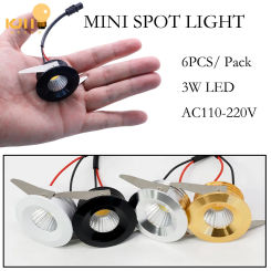 3W Mini Spot Light AC110- 220V Recessed Home Decorative Showcase Under Cabinet Lights Indoor Stair Step Ceiling Light fixture