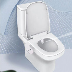 Oulylan Slim Bidet Toilet Dual Jet Hygienic Bidet Attachment Toilet Adjustable Water Pressure Sprayer Non-Electric Ass Sprayer
