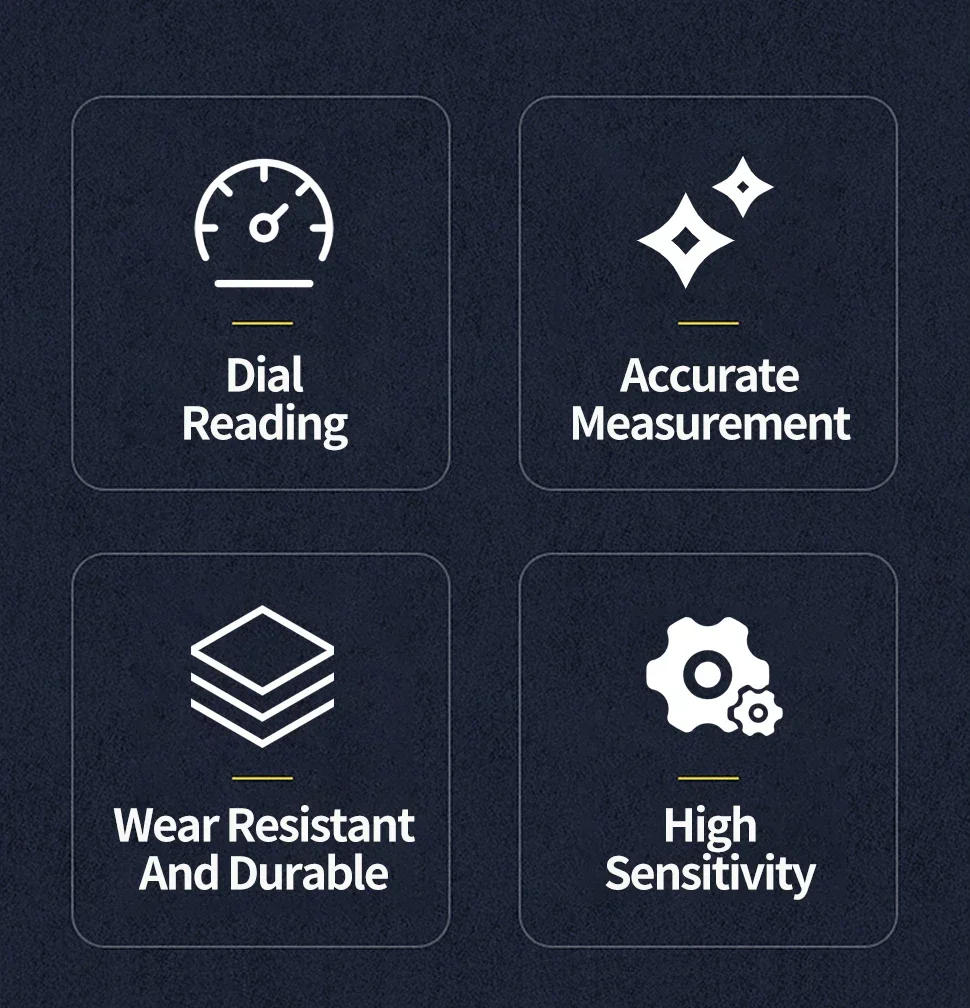 Description Picture 4 of item0-0.8mm Lever Dial Indicator Gauge With Measuring Probes Mechanical Micrometer Measuring Tools Dial Bore Gauge Test Indicators