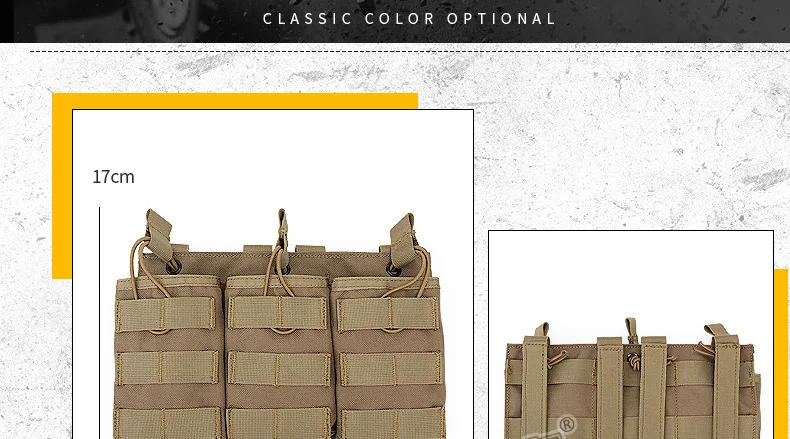 Description Picture 2 of itemEYHGKZ Tactical Hunting Molle G36 Triple Mag Pouches System CS Wargame Shooting Accessories Waist Storage Bag Outdoor Equipment