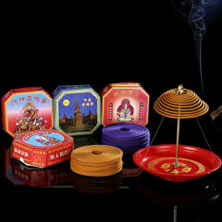 Y 12 Hours Sandalwood Coil Incense Meditation Rose Plate Incense Toilet Bathroom Anti-odour Deodorant Cinnabar Flower Incense