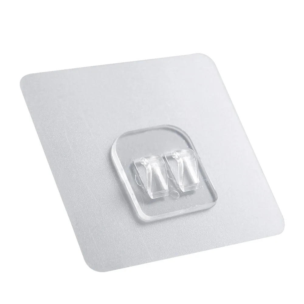 Description Picture 2 of item10PCS Transparent Hanging Shelf Hooks Wall Storage Rack Fixing Patch Strong Self-Adhesive Snap For Kitchen Bathroom Gadgets