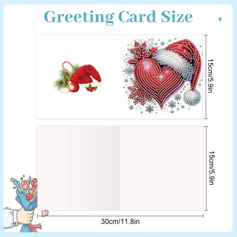 Description Picture 3 of item6PCS Diamond Art Painting Greeting Cards Kits,Christmas Love Special Shaped Diamond Art congratulation cards Art handmade Gift