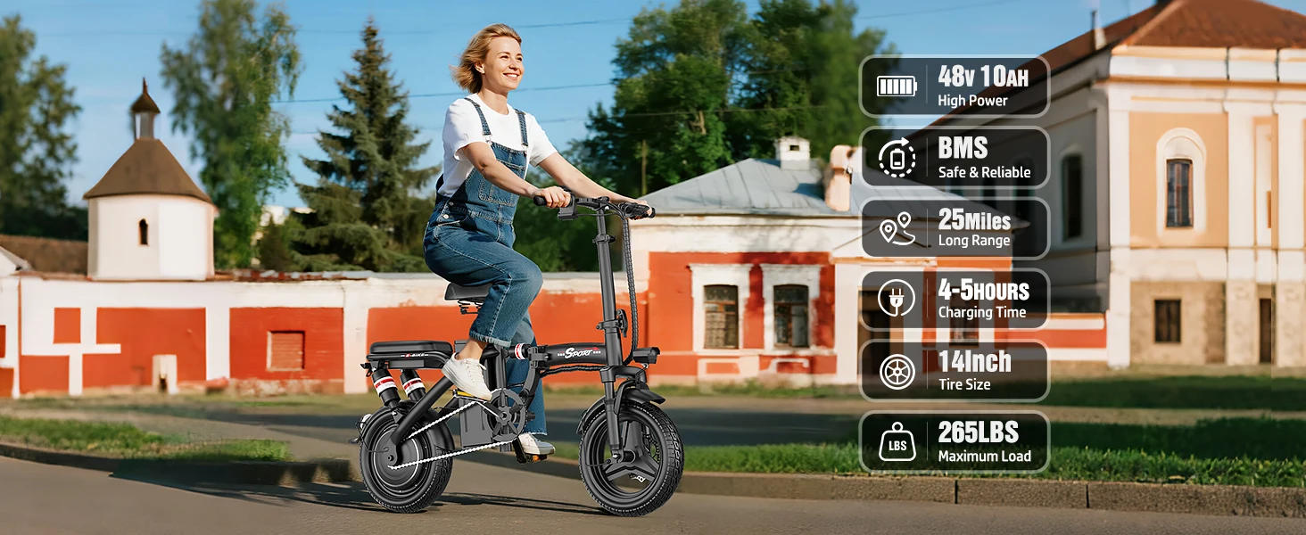 Description Picture 4 of itemMini Folding Electric Bike 48V 400W 30AH 14-inch Electric City Bike Folding Electric Bicycle Cheap Adult Battery Powered Scooter