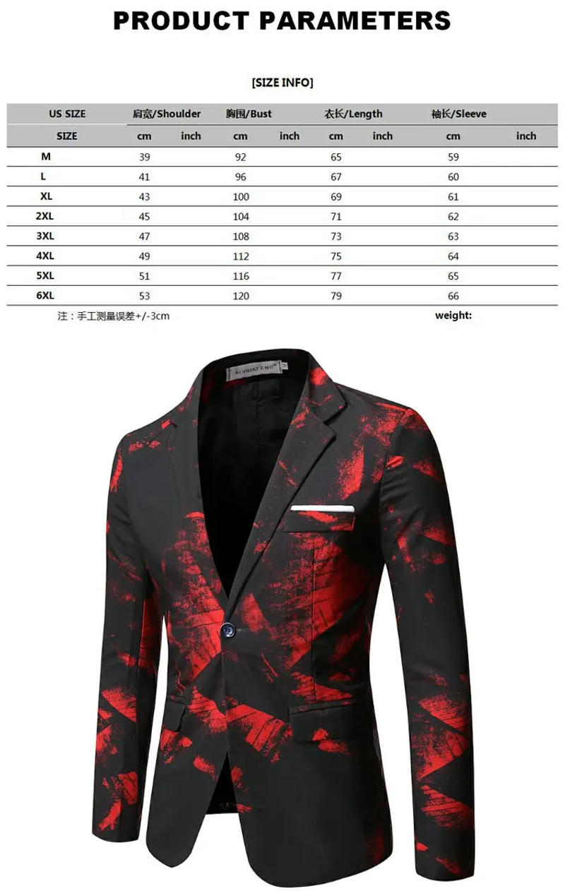 Description Picture 3 of itemLeisure suit Korea slim business professional formal printed suit jacket