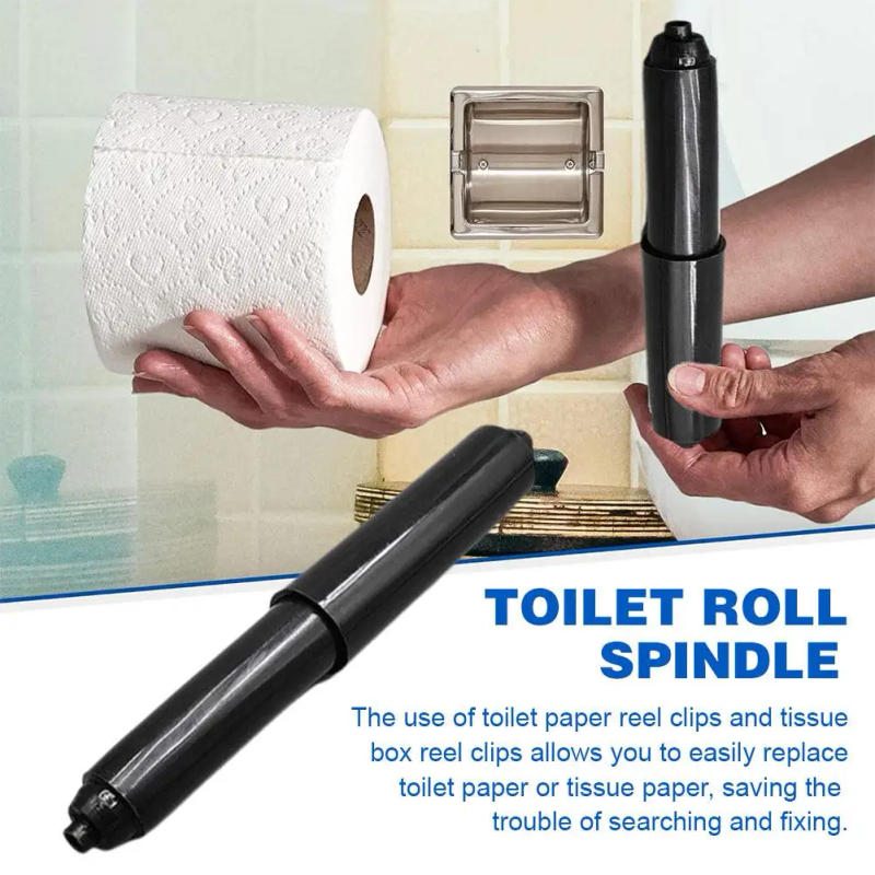 Description Picture 5 of item1 Pcs Replacement Toilet Roll Paper Shaft Black Plastic Toilet Roll Holder Roller Spindle Insert Spring For Bathroom Access X1r5