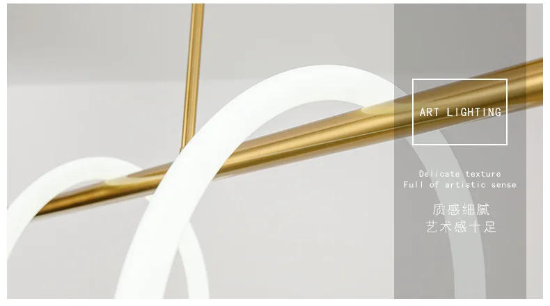 Description Picture 5 of itemNordic Led Strip Chandelier Lamp Post-modern Art Silicone Hose Hanging Light Minimalist Line Restaurant Pendant Lamp Bar Fixture