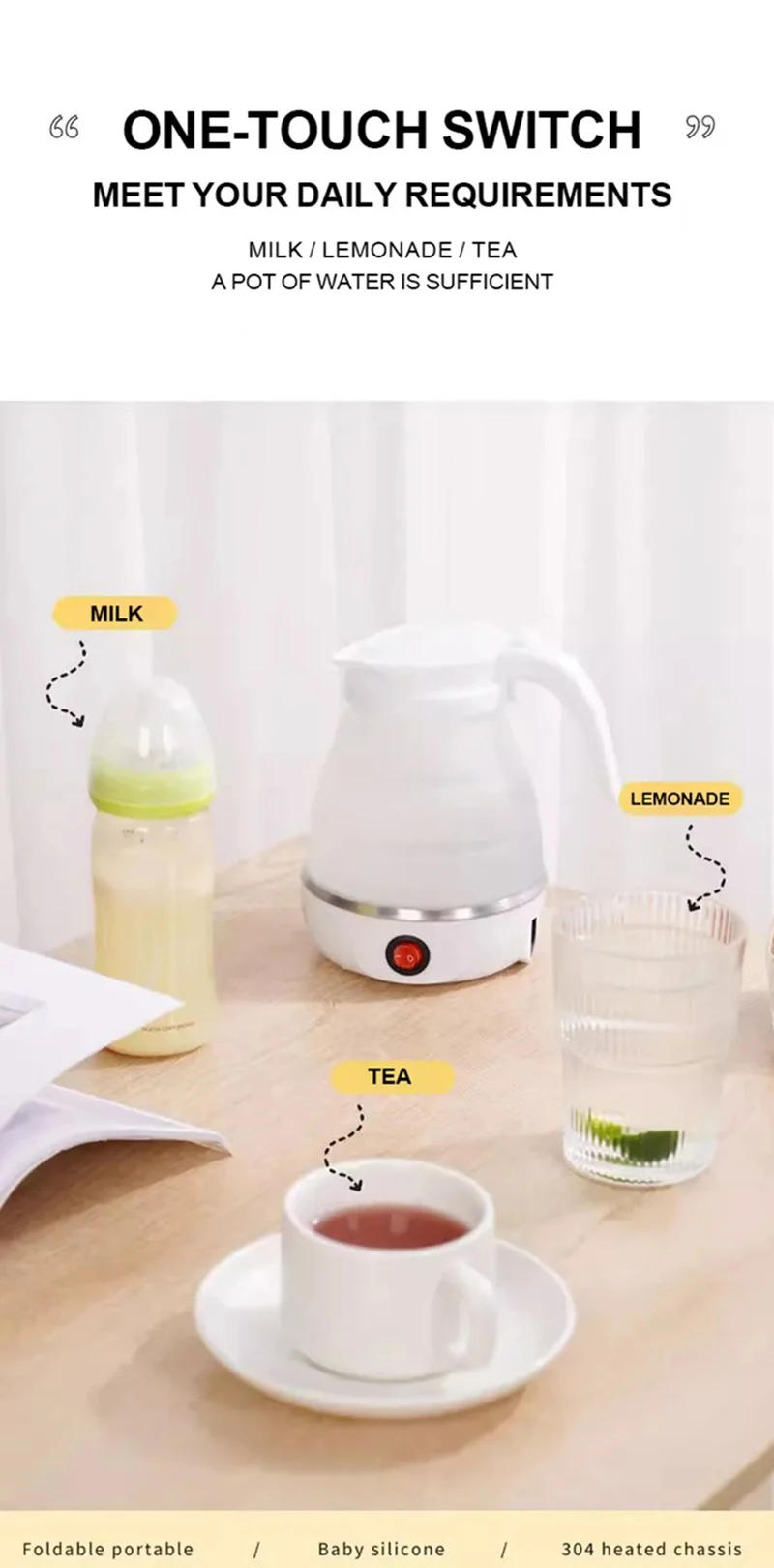 Description Picture 6 of itemSilicone Folding Electric Kettle Travel Kettle Folding Electric Kettle Household Electric Kettle Automatic Electric Kettle