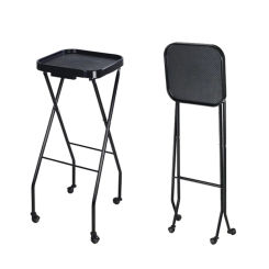 Plastic Fordable New Tool Tray Hair Beauty Equipment Drawer Black Salon Trolley