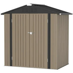 Metal Outdoor Storage Shed 6FT X 4FT, Steel Utility Tool Shed Storage House With Door & Lock
