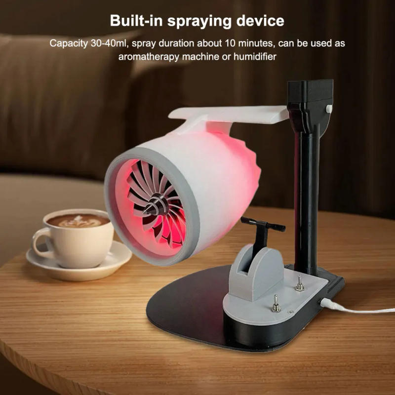 Description Picture 6 of itemCreative Turbo Desktop Fan with Humidifier and Light Turbofan USB Fan 3D Printed Exquisite Toy for Home Office